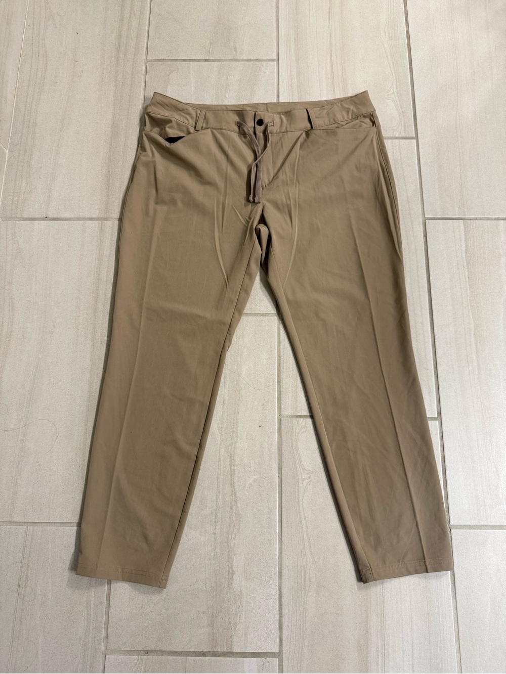 Magellan Outdoors Tan Performance Cropped Pants Drawstring Stretch Women’s XL